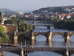 high angle view of Prague Stock Footage
