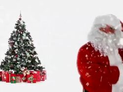 Santa Dancing by Christmas Tree Stock Footage