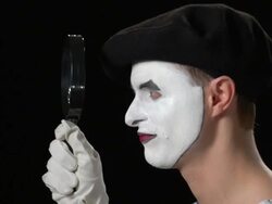 Mime Magnifying Glass 2 - Surprise Stock Footage