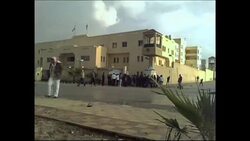 Building burns after clashes between police and protesters News Clip