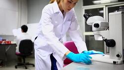 Microscopic Algae Sample - Biology Lab Stock Footage