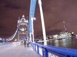 HD Motion Time-Lapse: People On The Tower Bridge Stock Footage