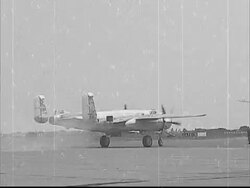 Old propeller airplane Stock Footage