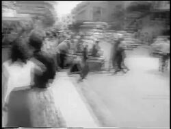 B/W 1959 group of men destroying furniture in street after revolution / Havana / newsreel Stock Footage