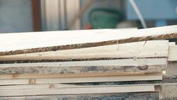 board in the stack wood industry Stock Footage