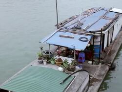 MS Shot of Tanker in Halong Bay / Halong Bay, Vietnam  Stock Footage