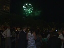 Atmosphere: Fireworks at the The Waikiki EDITION Opening Weekend at Honolulu HI. (Footage by WireImage Video/GettyImages) Stock Footage