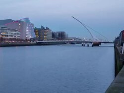 Timelapse of Liffey river in Dublin Ireland fixed camera Stock Footage