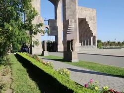Vagharshapat, Echmiadzin cathedral, the main entrance Stock Footage