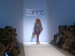 Models walk the runway during the Caffe Swimwear 2012 show Stock Footage