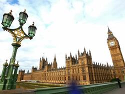 Houses Of Parliament wide shot Stock Footage