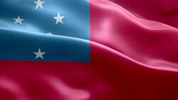 Samoa national flag Stock Footage