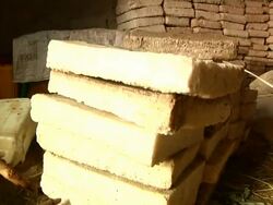 Blocks of salt extracted from Ethiopia Stock Footage