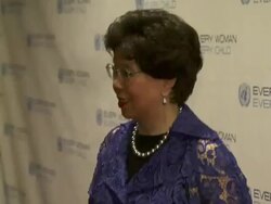 Director-General of the World Health Organization Dr Margaret Chan at United Nations Every Woman Every Child Dinner 2012 Stock Footage