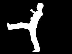 Fighter Silhouette Stock Footage