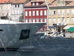 HD: Stem of a yacht Stock Footage