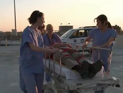 Nurses taking a patient into the hospital  Stock Footage