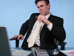 Businessman, office, business, laptop, computer Stock Footage