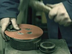 HD: Hitting Metal Object With The Hammer Stock Footage