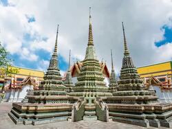 Temple Wat Pho in Bangkok - Thailand Stock Footage