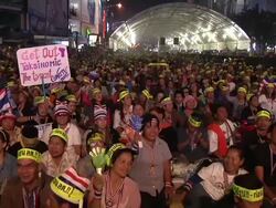Suthep Thueaksuban Thai Protest Leader Stock Footage