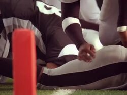 SLO MO, CU, American football players in action, Staten Island, New York, USA Stock Footage