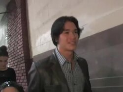 Booboo Stewart & Fivel Stewart with Sage Stewart leaving Beneath The Darkness Premiere in Hollywood 01/04/2012 in Celebrity Sightings in Los Angeles Stock Footage