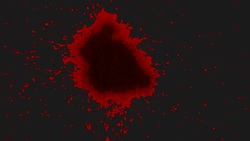 Drops red blood blots  on black  colors Stock Footage