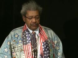 SPEECH: Don King congratulates everyone involved in this film Stock Footage