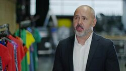 INTERVIEW - Sergio Bucher on Amazon Fashion at Amazon Fashion Photography Studio Photocall With Suki Waterhouse And Sergio Bucher Stock Footage