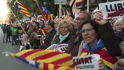 Thousands of pro-independence supporters protest in Barcelona over the detention of Catalan regional officials News Clip
