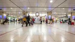 Time-lapse: Traveller crowded Nagoya train station Stock Footage