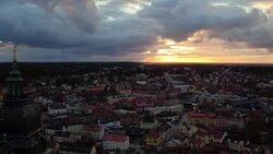 AERIAL: Sunset in StrÃ¤ngnÃ¤s Stock Footage