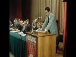 UPITN 29 4 80 NATIONAL FRONT PRO-OLYMPIC BOYCOTT MEETING News Clip