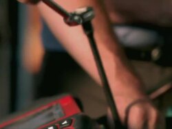 CU Two mechanics working on automobile engine / Tampa, Florida, USA Stock Footage