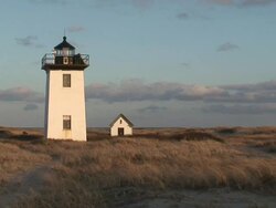 Lighthouse at Sunset Stock Footage