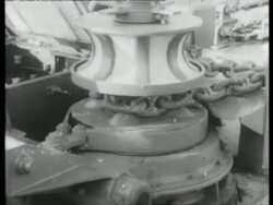 HMS Ashanti, one of Britain's newest destroyers of the Tribal class.  Docks at Takoradi on the West African coast; crew in tropical gear go ashore.  1939 Stock Footage