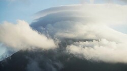 MS Clouds forming over the Arenal volcano Stock Footage