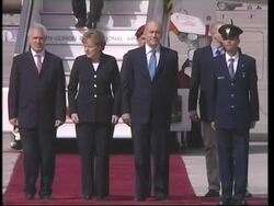 German Chancellor arrives in Israel, meets Olmert, comments News Clip