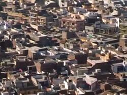 Flight over an Islamabad neighborhood Stock Footage
