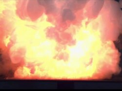 Medium, Locked Down - An explosion creates a massive fireball / USA Stock Footage