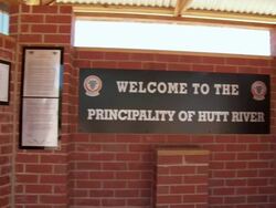 MS PAN Photographer at HQ of Principality of Hutt River / Hutt River, Western Australia, Australia Stock Footage