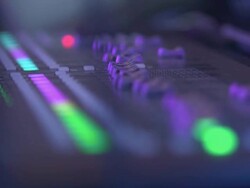 Music Mixer desk table in recording studio - Stock Footage Stock Footage
