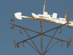 Southwold Pier,Ship weather vane,CU,ZO Stock Footage