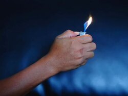 lighting portable lighter Stock Footage