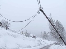 Damaged Power Pole After The Storm Stock Footage