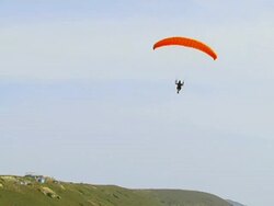 Paraglider in Mountain Stock Footage