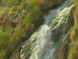 Tilt Down Shot Waterfall Jordan Stock Footage