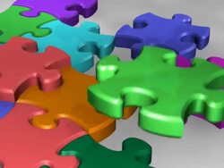 (Loop) Multi-color Puzzles Stock Footage