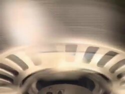 Spinning electric fan on the ceiling; backzoom Stock Footage